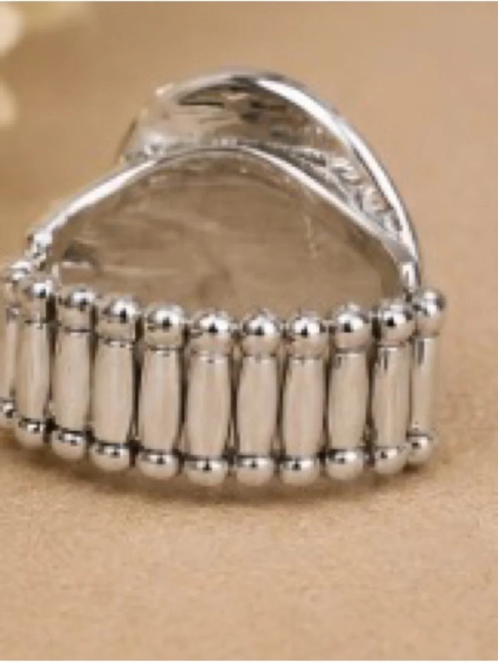 Paparazzi Silver Statement Stretch Ring,  Crystal Rhinestone Cocktail Ring, NWOT